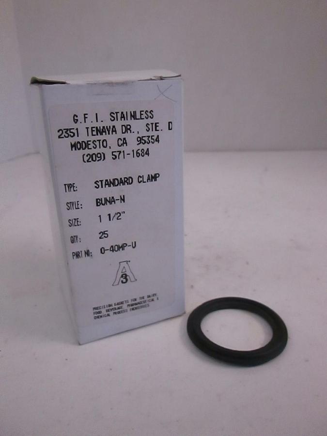 G.F.I. Stainless, Buna-N, Standard Clamp, 0-40MP-U, 1 1/2", New, Lot of 25