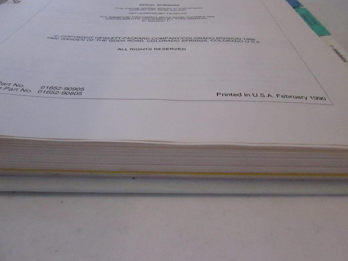 Used HP 1652B/1653B Logic Analyzers Service Manual, Used