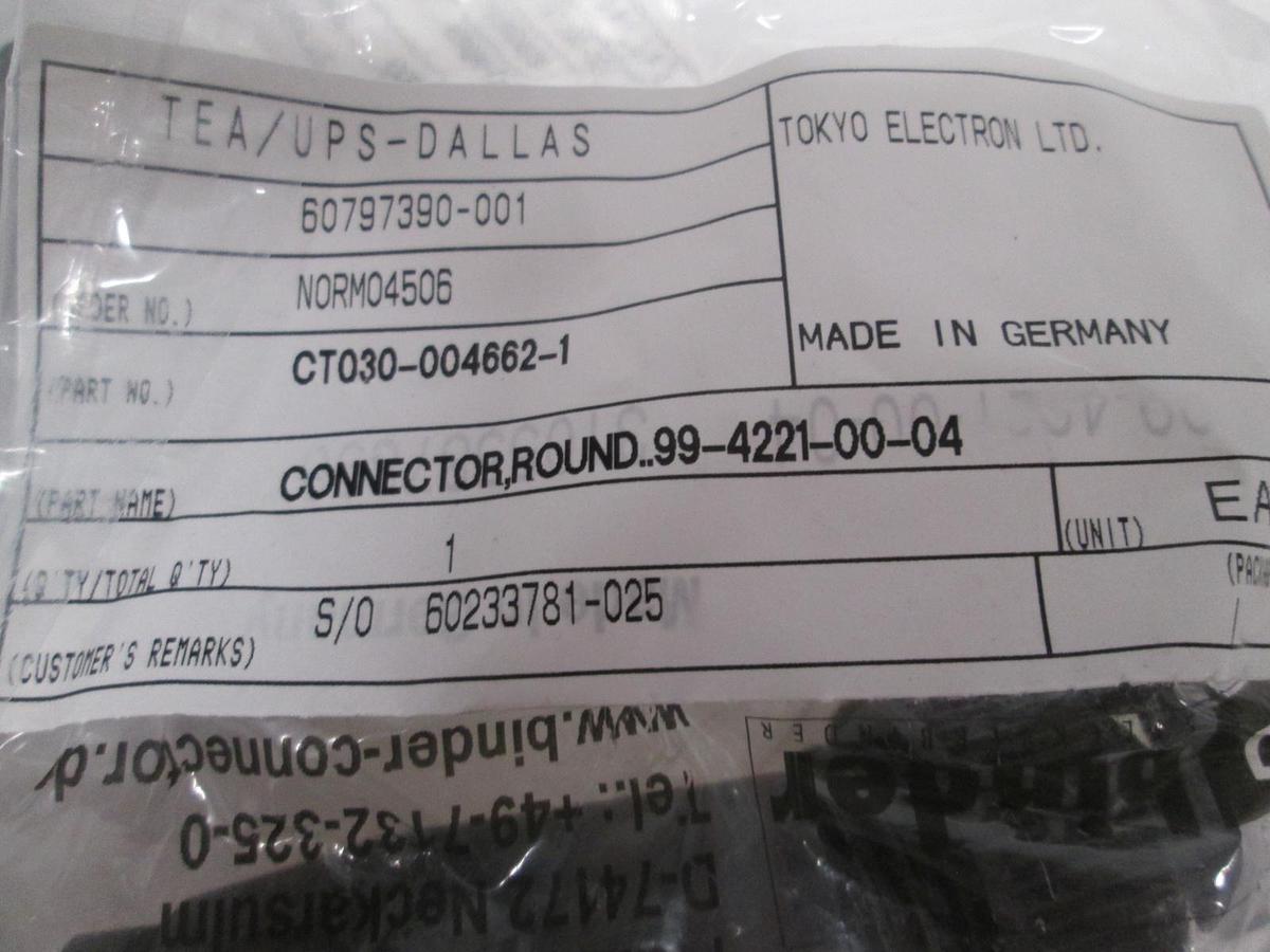 Used TEL Tokyo, Binder, Round Connector, 99-4221-00-04, New, Lot of 2