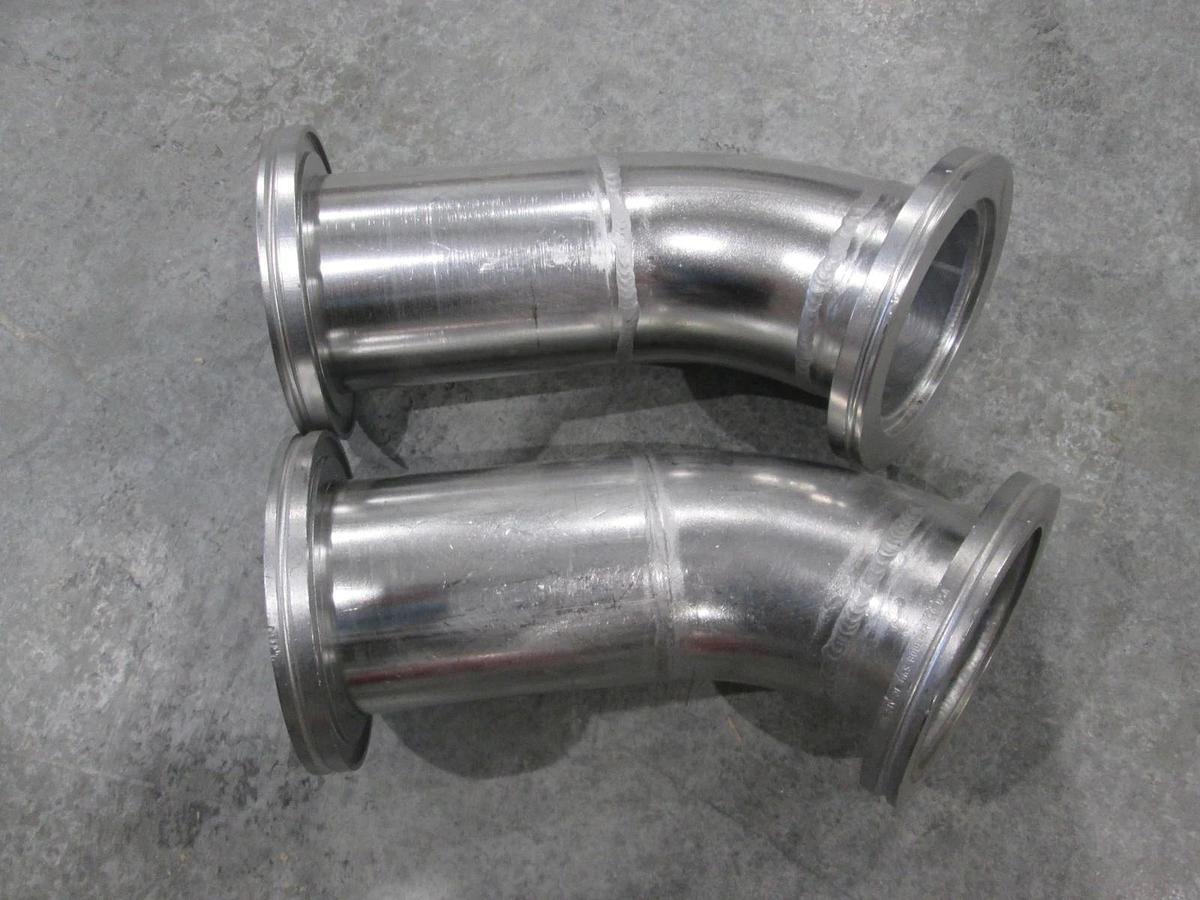Used ISO80-ISO80 Stainless Steel Elbow Adapter, Used, Lot of 2