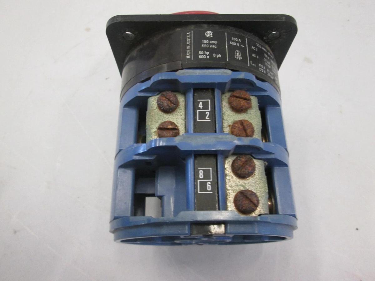 Used Kraus & Naimer, C105, Selector Switch 2 Position, 500V, 100A, Used