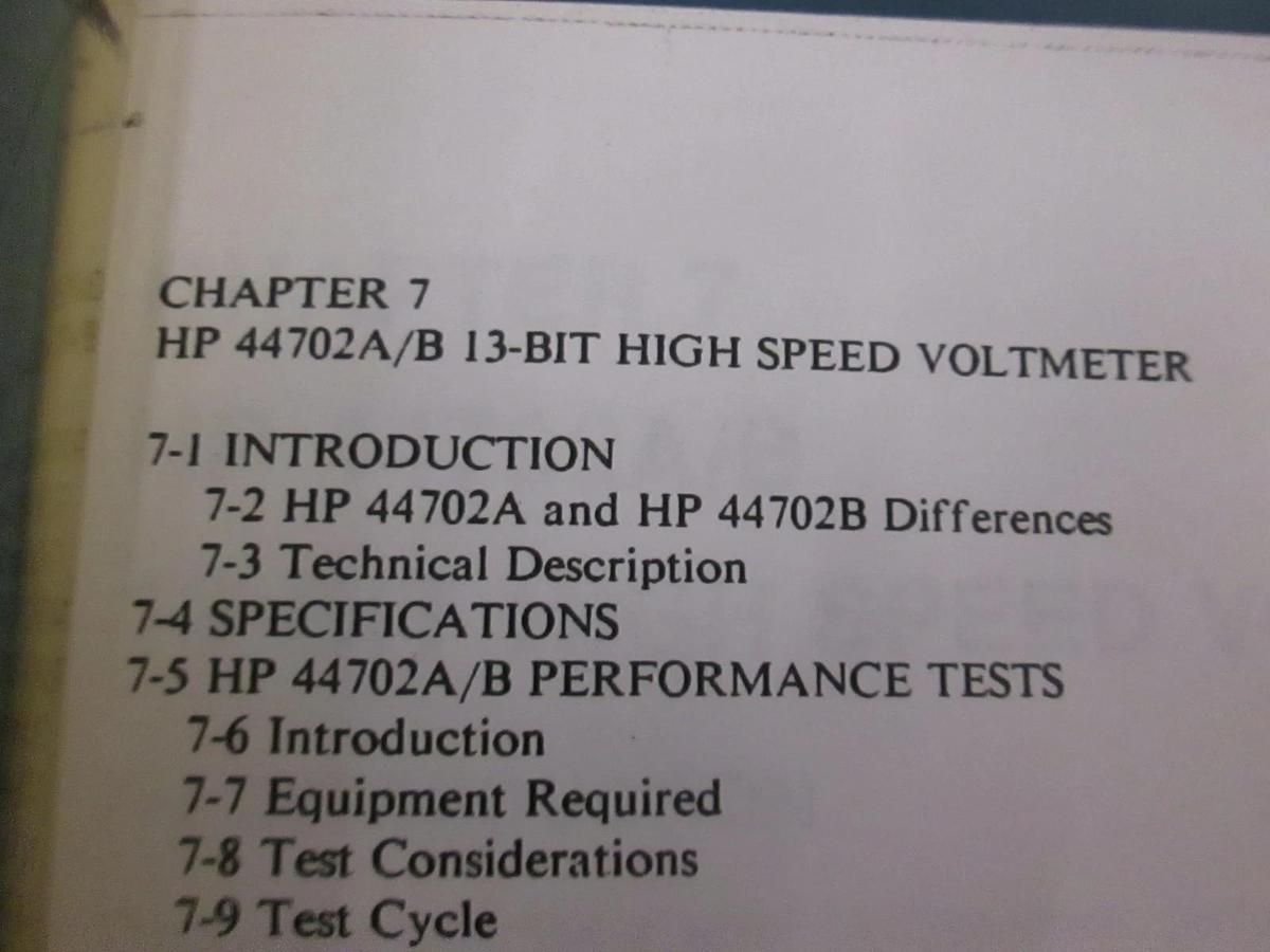 Used HP 44702A/B Chapter 7 13-Bit High Speed Voltmeter, Used
