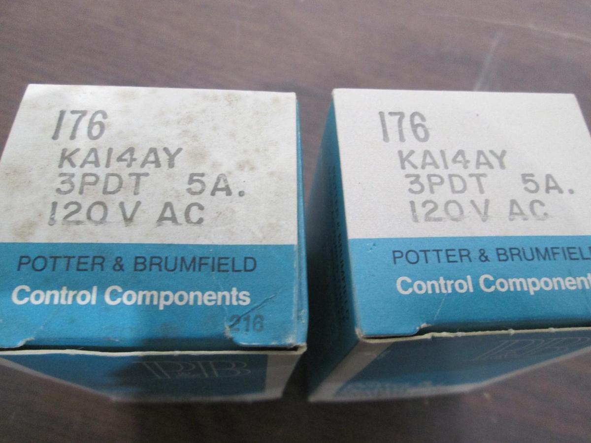 Potter & Brumfield, KA14AY, Relay, 120V, New, Lot of 2