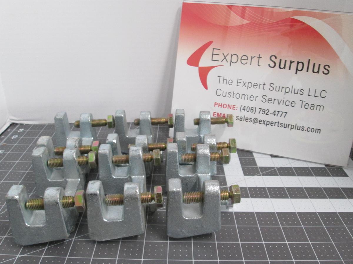Used Industrial U-Shaped Mounting Clamps Brackets w/ Hardware Lot of 6 