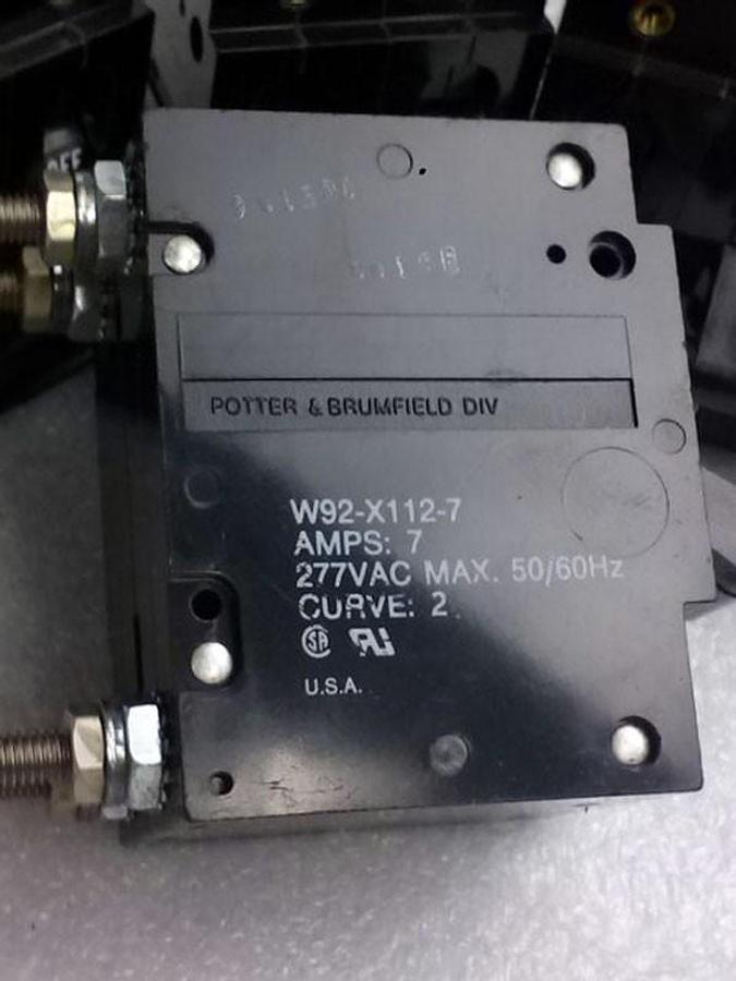 Potter & Brumfield W92-X112-7 Circuit Breaker 7AMP 277VAC, Lot of 10, New