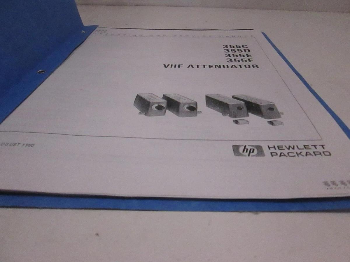 Used HP VHF Attenuator 355C, 355D, 355E, 355F Operating and Service Manual, Used