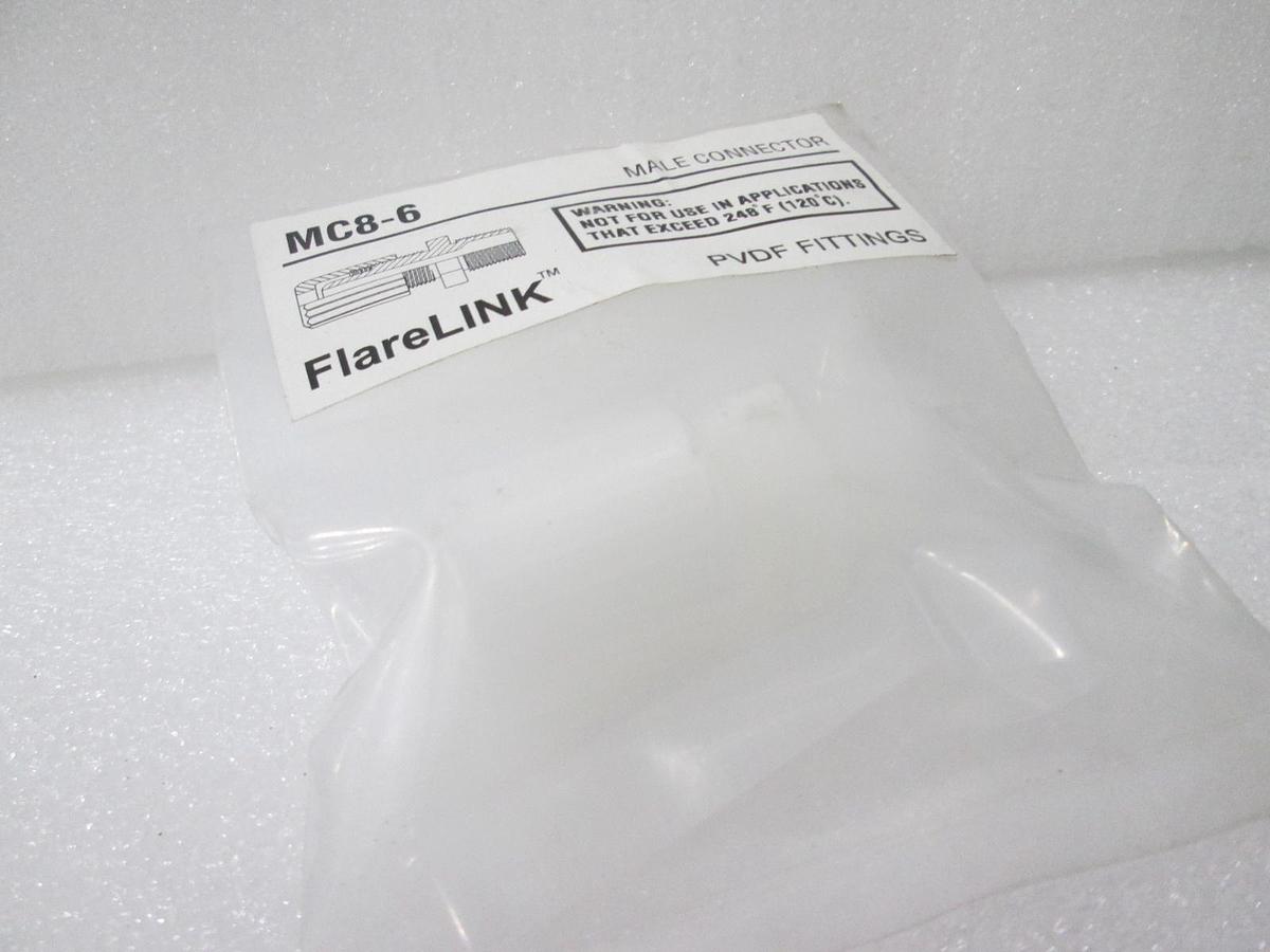 FlareLINK, MC8-6, Male Connector, PVDF Fitting, New
