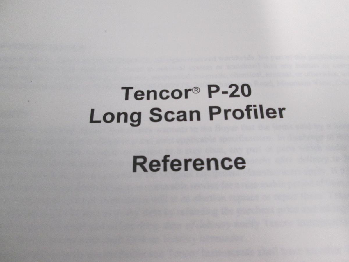 Used Tencore, P-20, Long Scan Profiler Reference Manual, Used