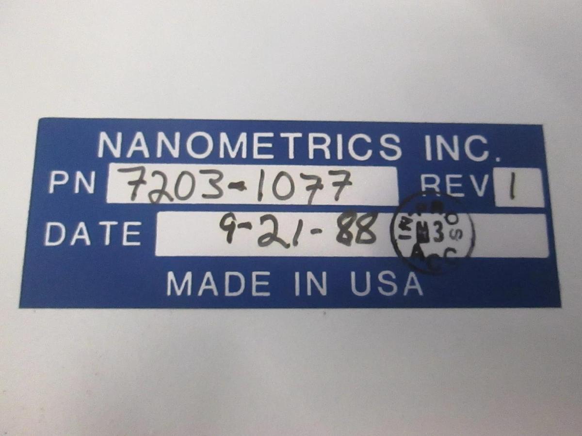 Used Nanometrics, 7203-1077, Control Panel, Used
