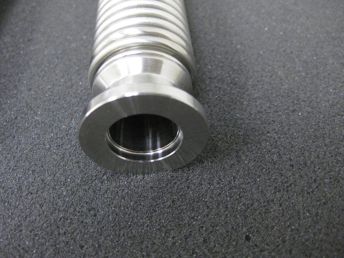SS Vacuum Flexible Bellows Hose w/ NW16 Flanges, 10.5" L, Lot of 2 New
