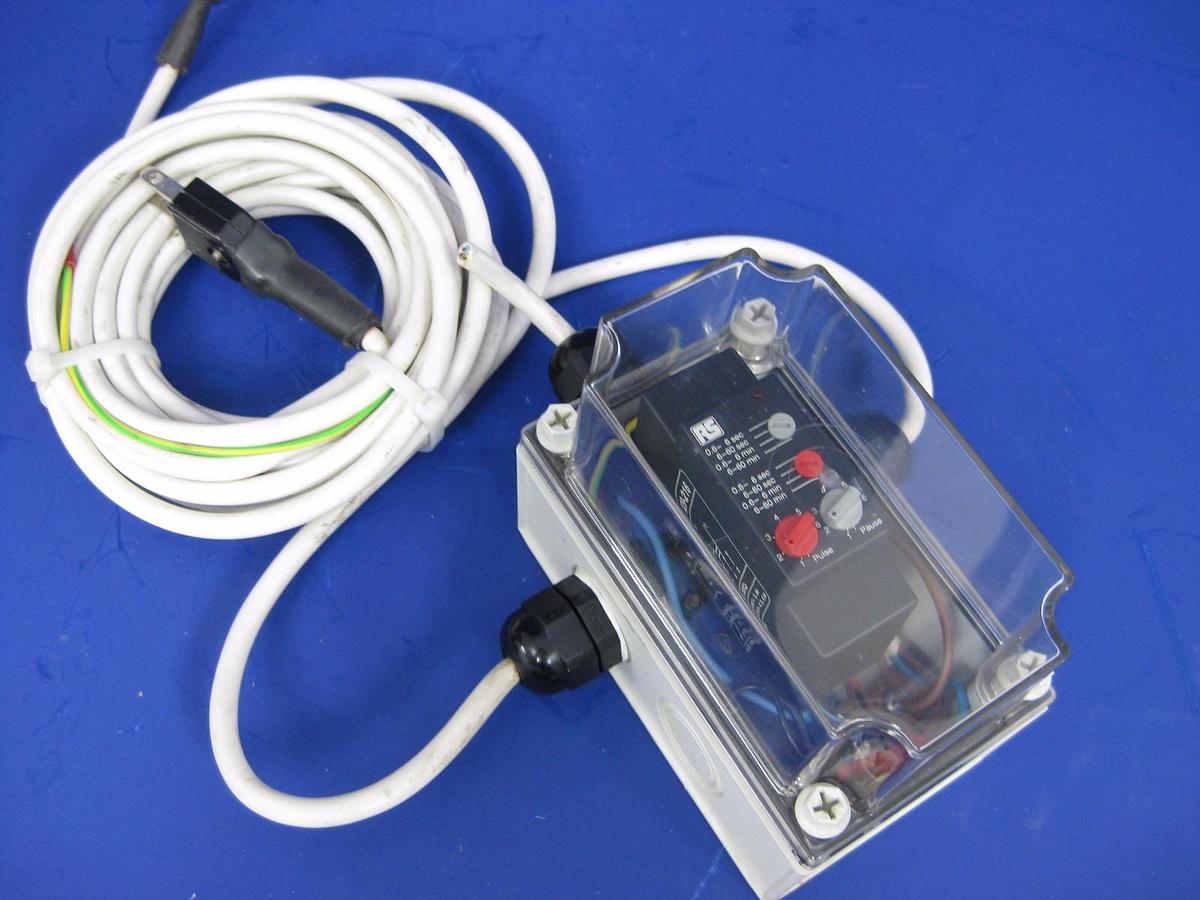 Used RS Brodersen 329-216 Time Delay Relay w/ Base and Transparent Junction Box