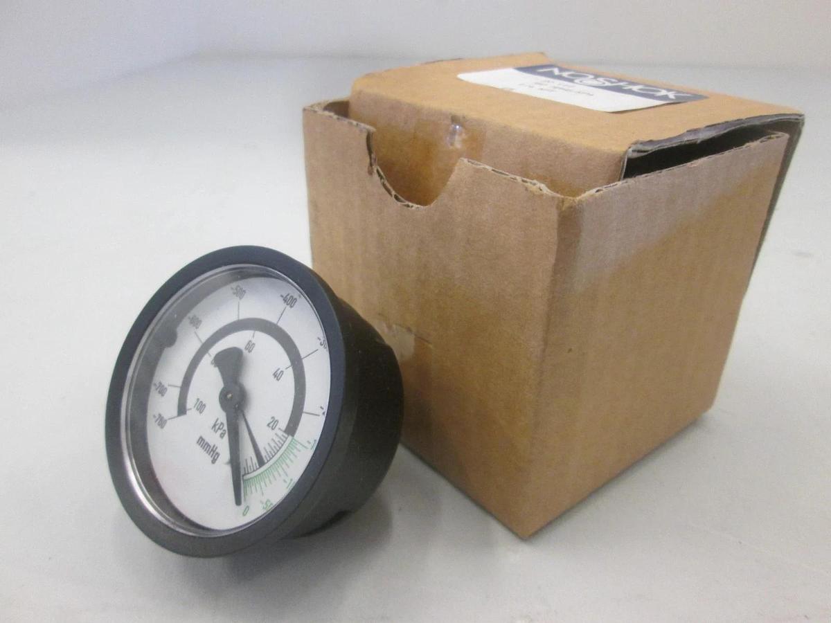 NoShok, 20.110, 760 MMHG/KPA Pressure Gauge, 1/4" NPT, Back Mount, New