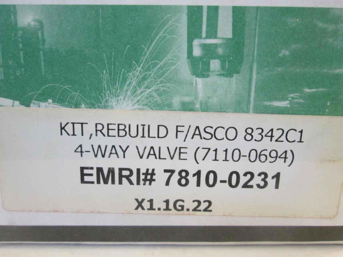 Used Asco Red Hat, Solenoid 4 Way Valve Rebuild Kit, 7810-0231, New
