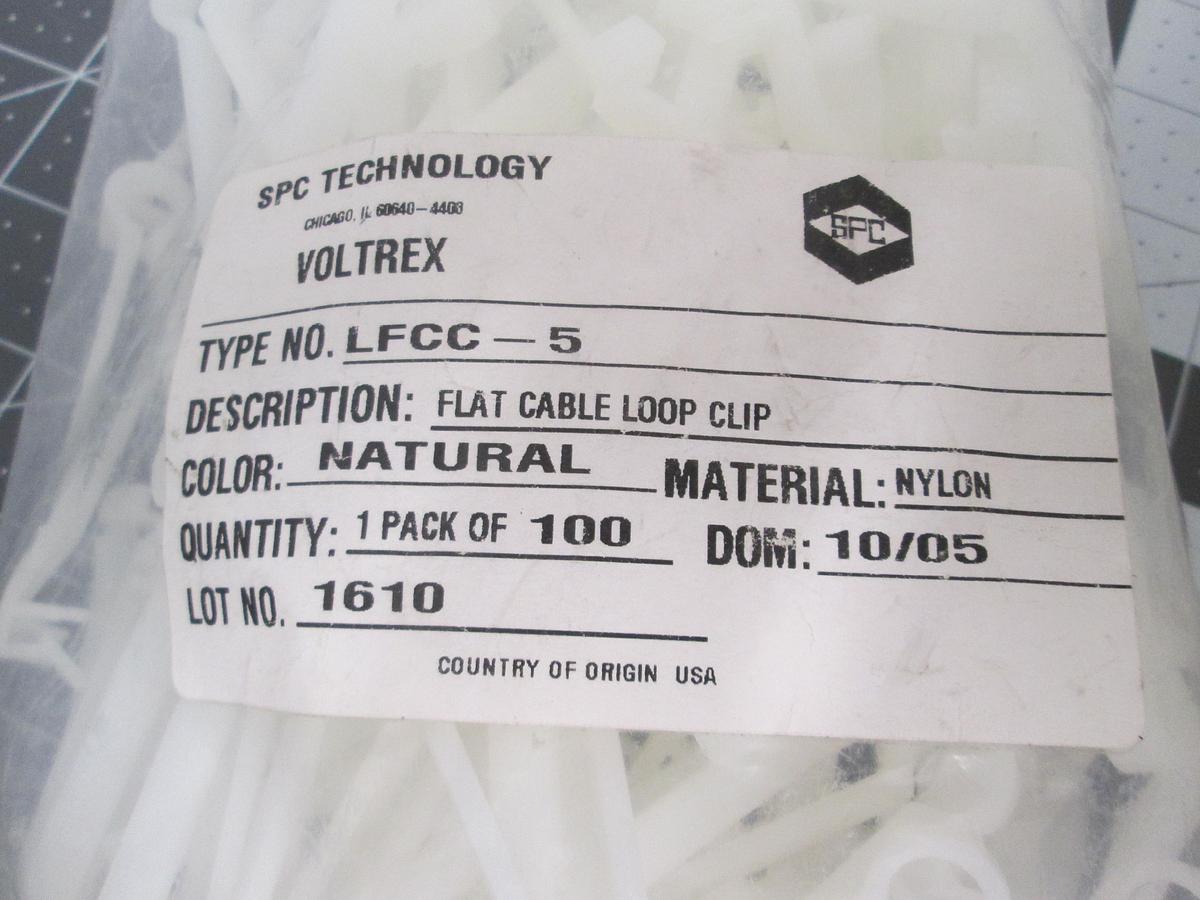 Used SPC Technology Voltrex, LFCC-5, Flat Cable Loop Clip Nylon Nature Lot Of 3