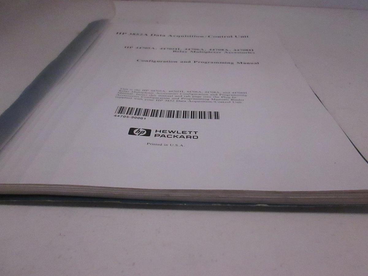 Used HP 3852A Data Acquisition/Control Unit Config and Programming Manual, Used