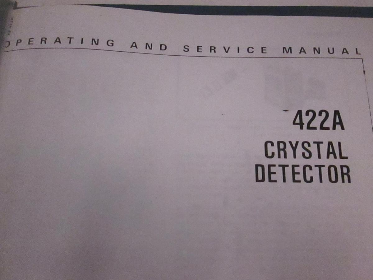 Used HP 422A Crystal Detector Operating and Service Manual, Used