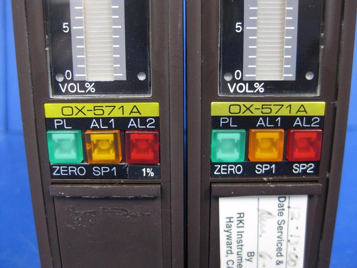 Used Riken Keiki Gas Indicator OX-571A Oxygen Analyzer, 0-25% O2, LOT of 2 USED