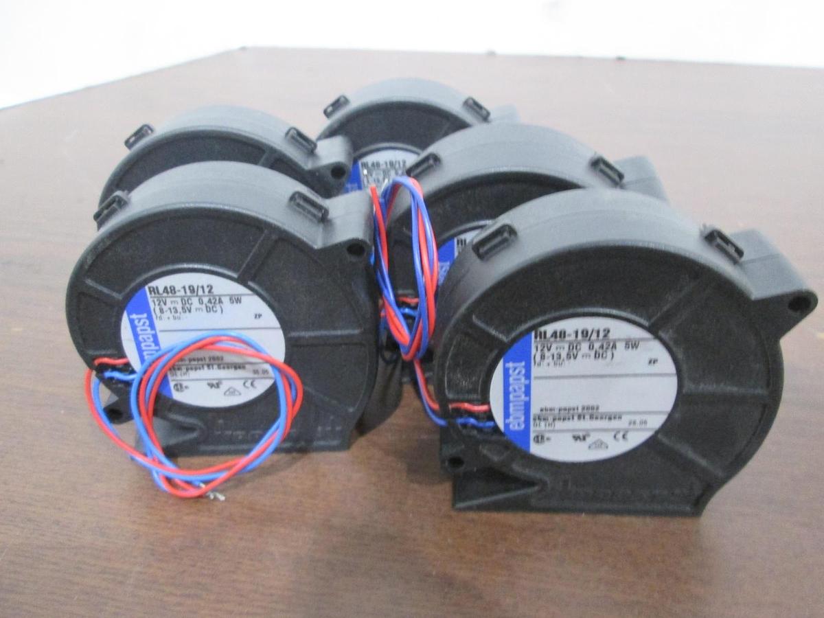 Used ebmpapst, RL48-19/12, Cooling Fan, .42A, 5W, Lot of 5