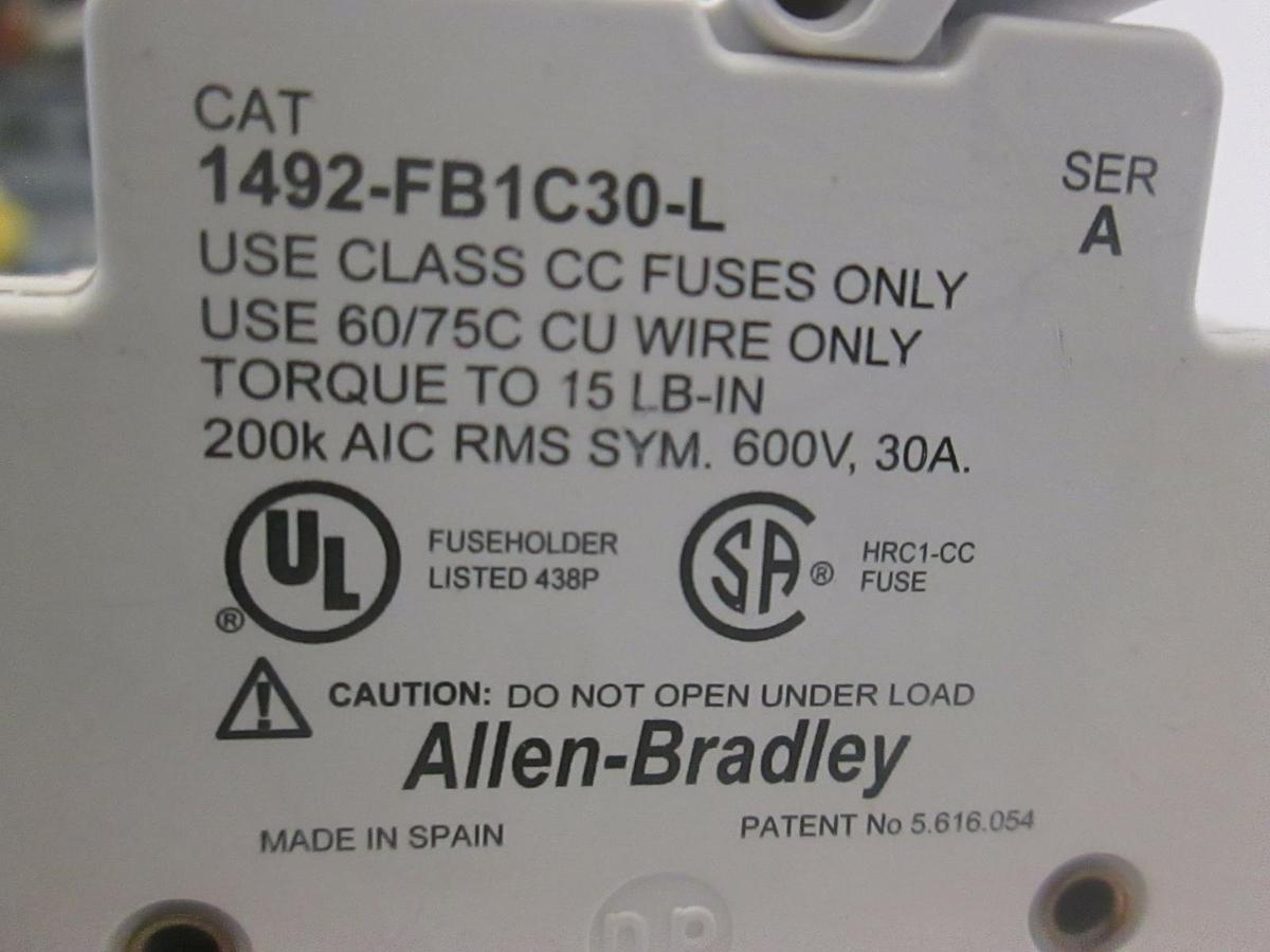 Used Allen Bradley, 1492-FB1C30-L, Fuse Holder, Used, Lot of 4