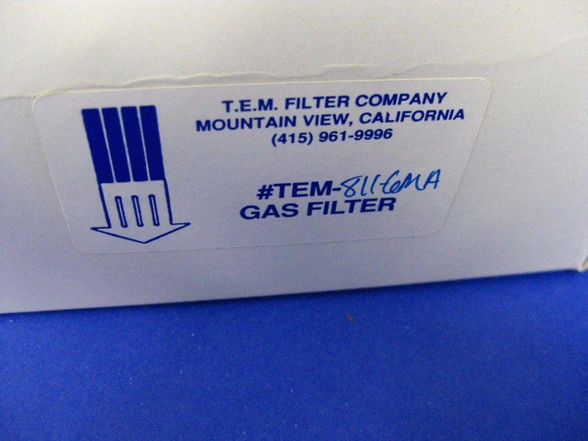 T.E.M. TEM-811-6MA 800 Series Gas Filter, Teflon Membrane, 3/8" Compression, NIB