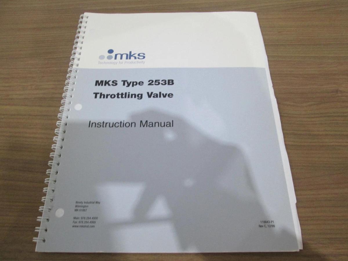 Used MKS, Type 253B, Throttle Valve Instruction Manual, Used