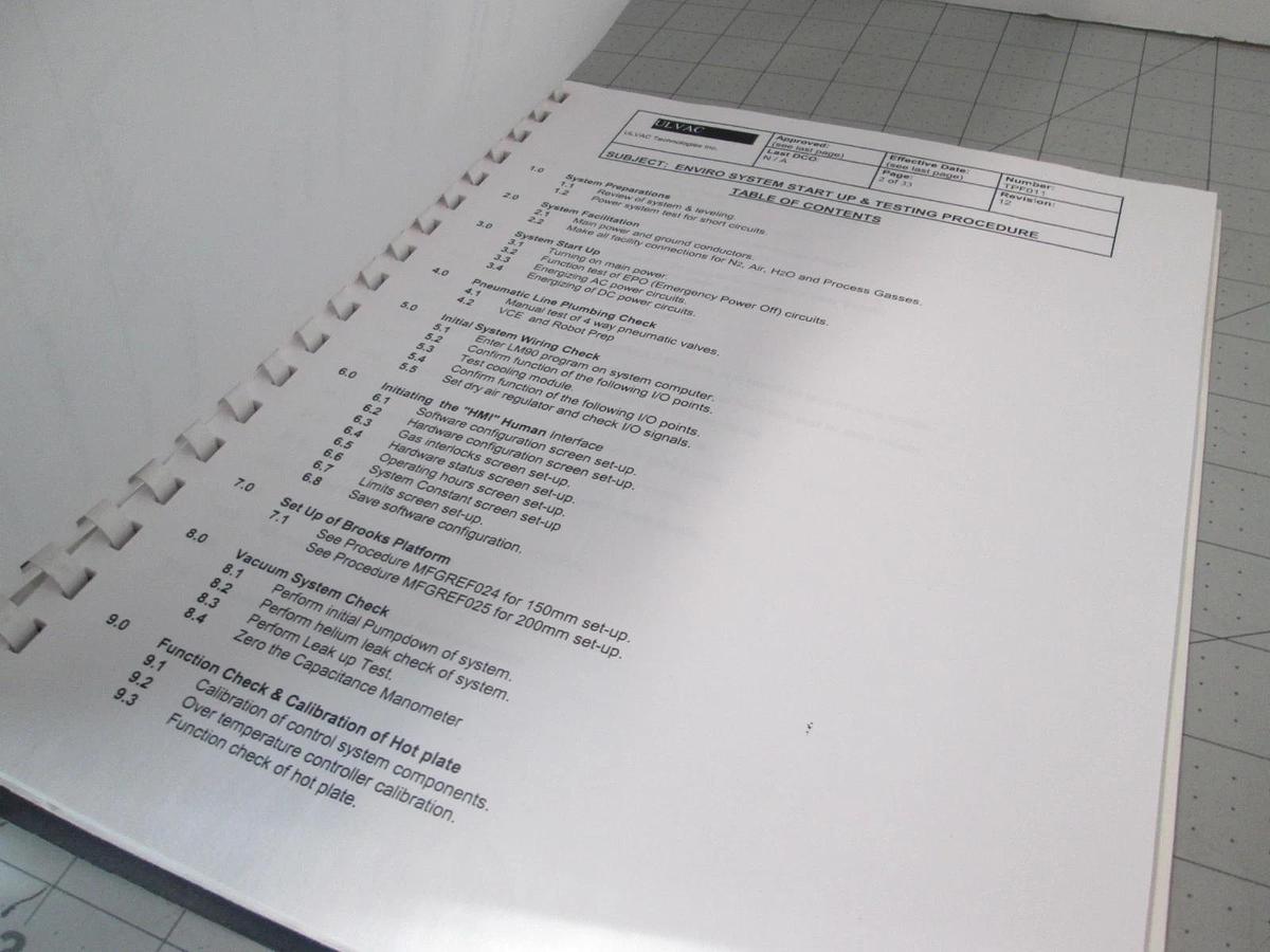 Used Ulvac, Sony Enviro 1 System 132 Guide, Used
