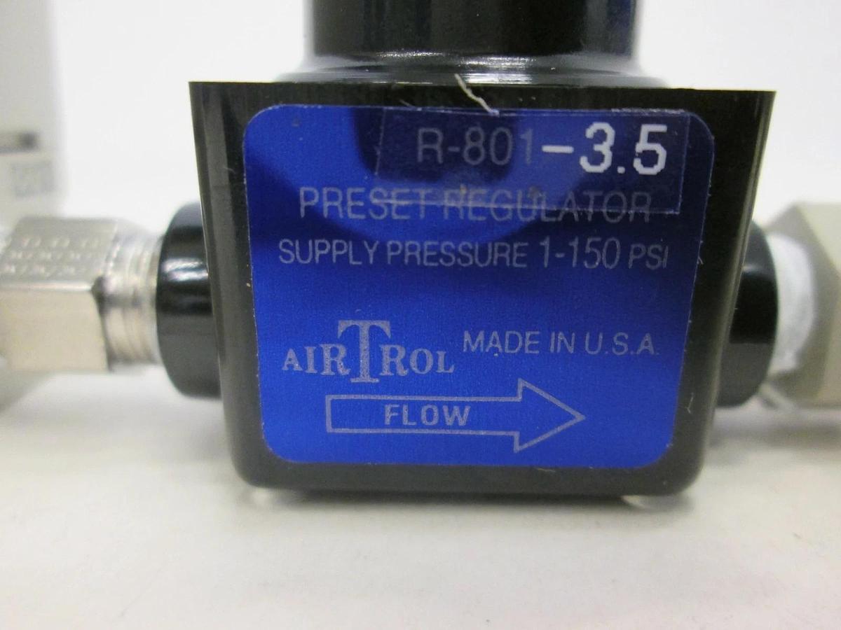 Used SMC, IR1000-N01 w/ R-801-3.5 AirTrol Preset Regulator Assy, Used