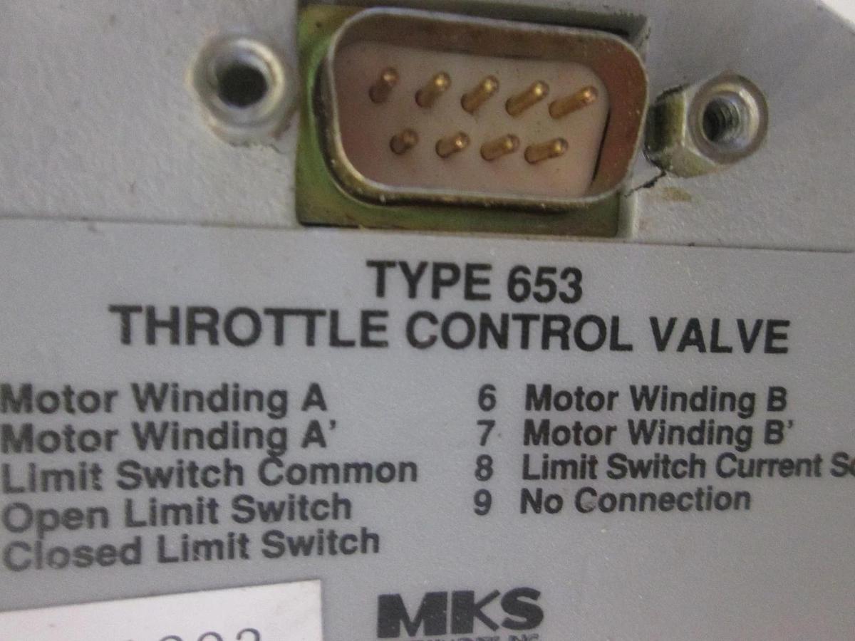 Used MKS, Type 653 Throttle Control Valve, 653B-13048, Used