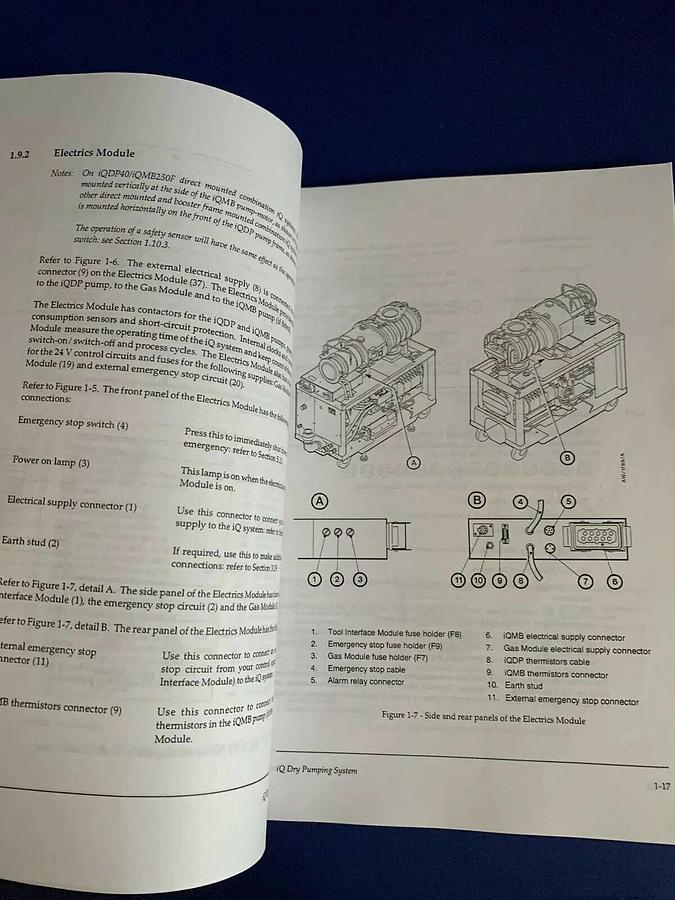 Used Edwards iQ Dry Pumping System Instruction Manual