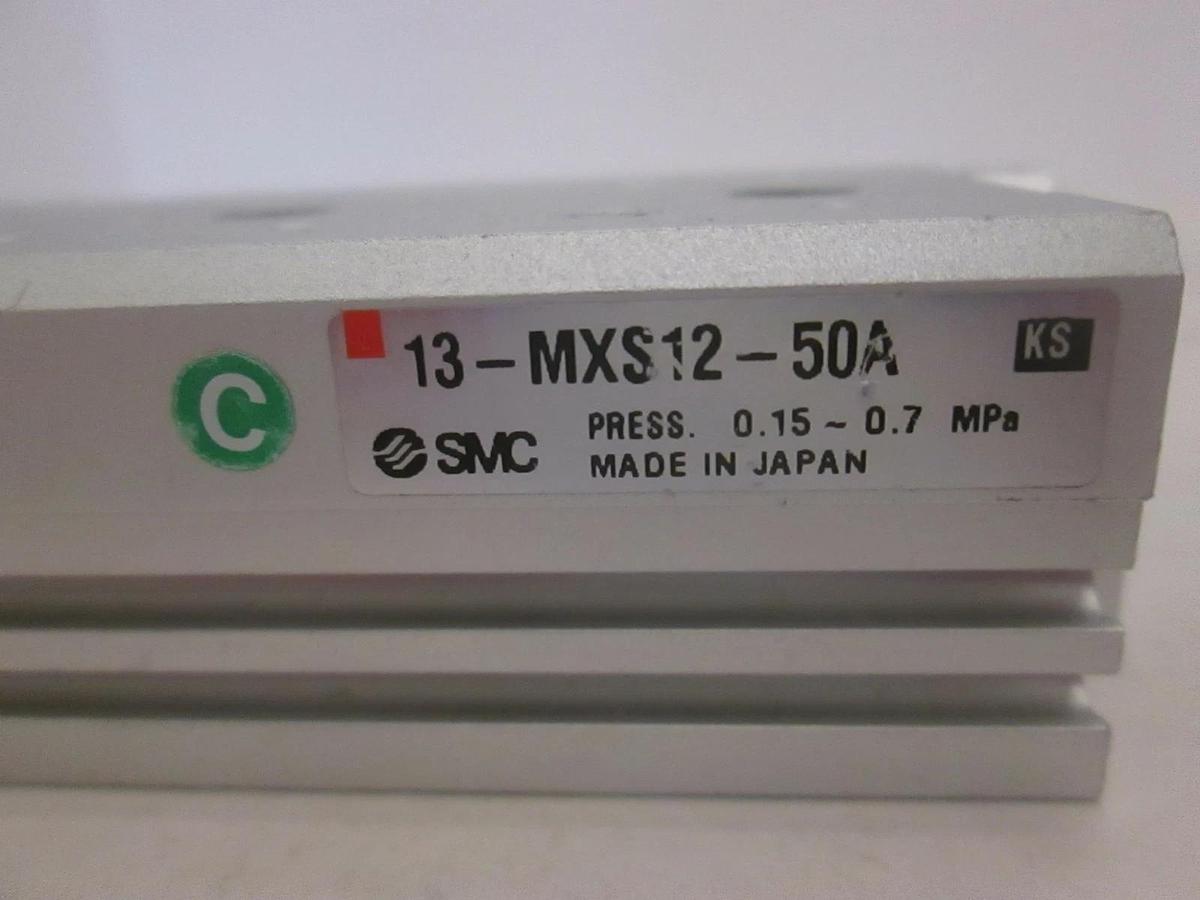 Used SMC, 13-MXS12-50A, Pneumatic Guide Slide Cylinder, Used