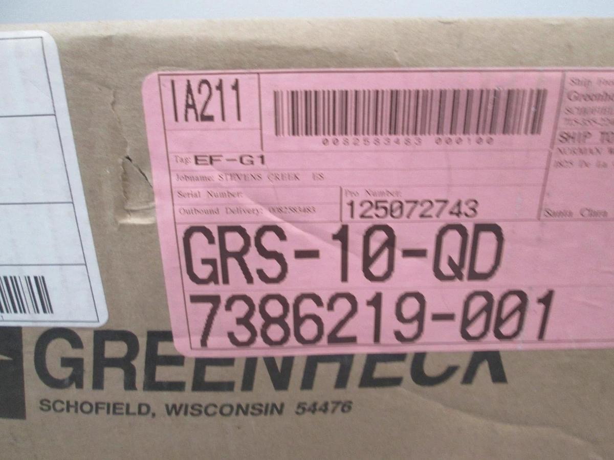 Greenheck, GRS-10-QD, Exhaust Fan, New
