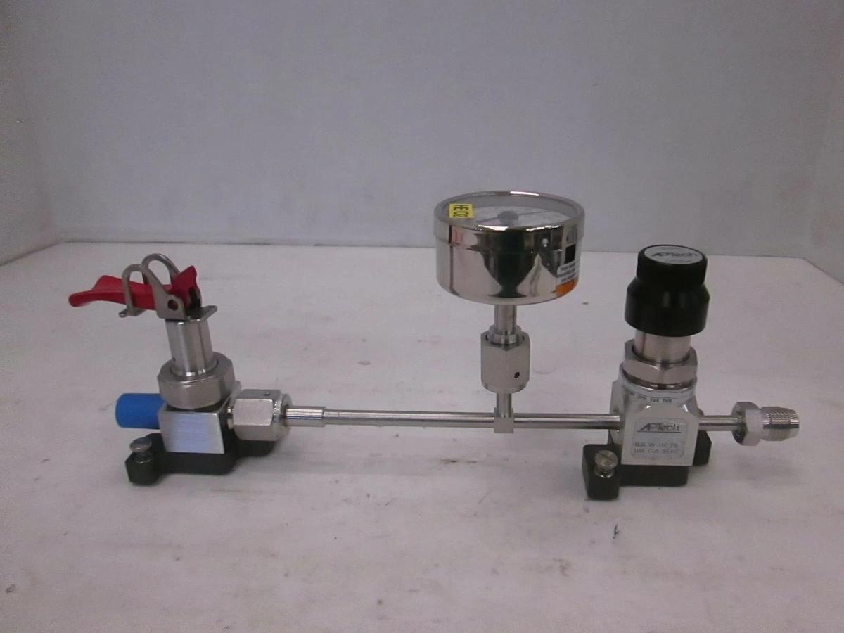 Used VMB Gas stick Used AP502 SM Regulator, Nupro shutoff, 30-0-100 gauge,