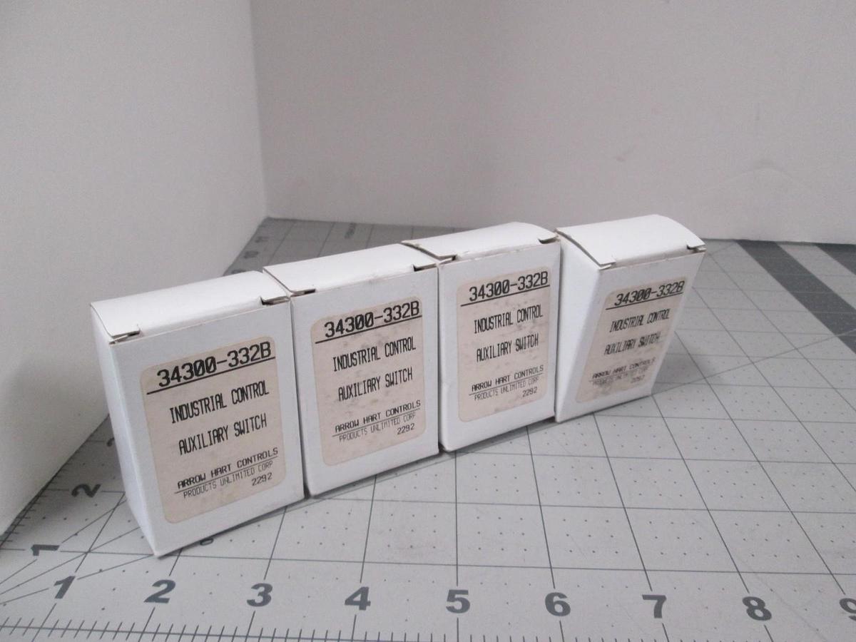Arrow Hart, 34300-332B, Industrial Control Auxiliary Switch, New, Lot of 4