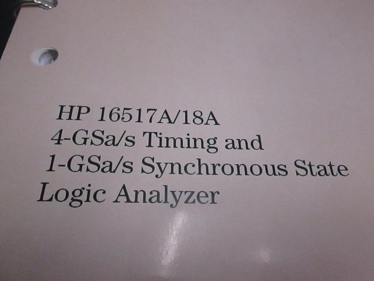 Used HP 16517A/18A 4-GSa/S Timing and 1-GSa/s Synchronous State Programmer Guid, Used