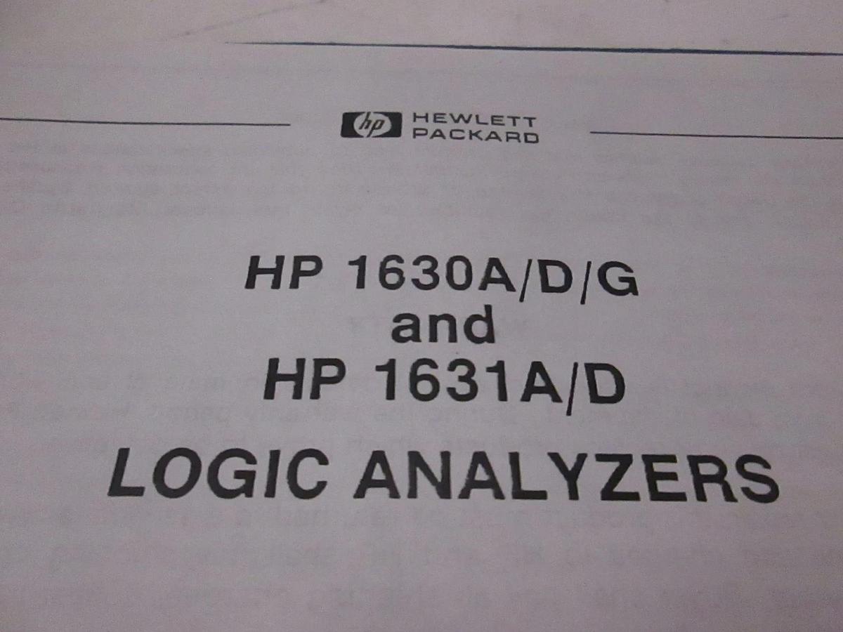 Used HP 1630A/D/G and 1631A/D Logic Analyzers Manual, Used