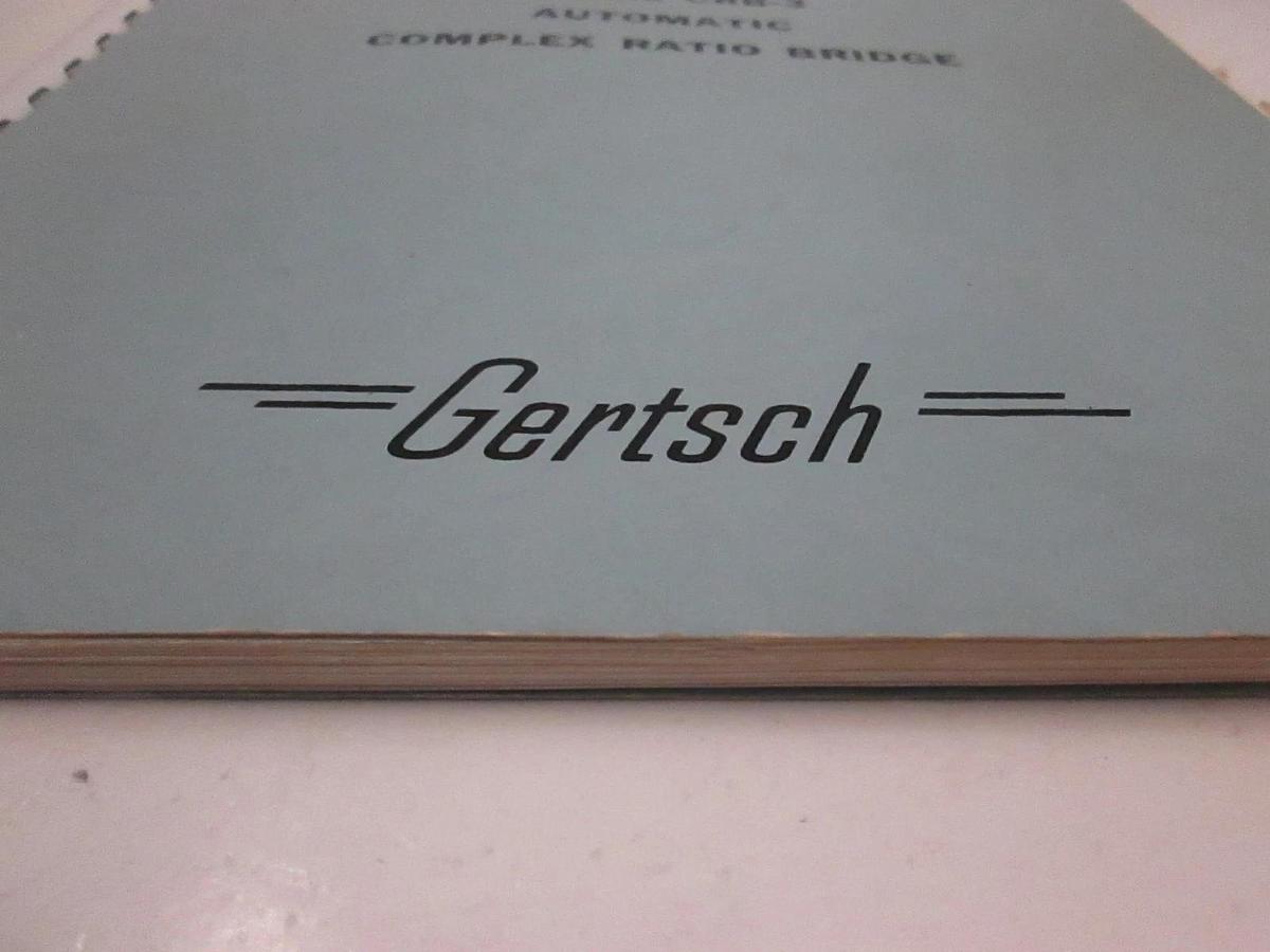 Used Gertsch Model CRB-3 Auto Complex Ratio Bridge, Instruction Book, Used