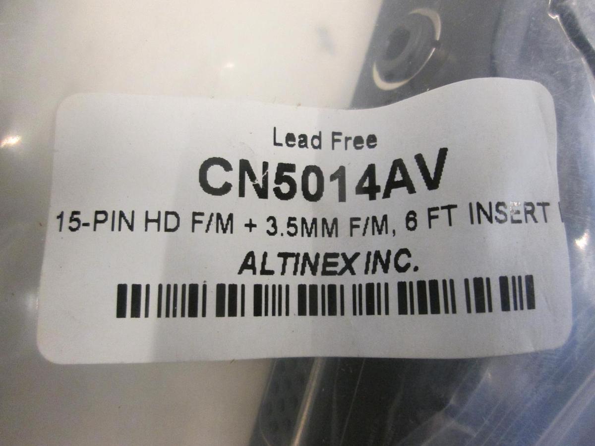Used Altinex, CN5014AV, 15-Pin HD F/M + 3.5MM F/M, 6Ft Insert Plate, New