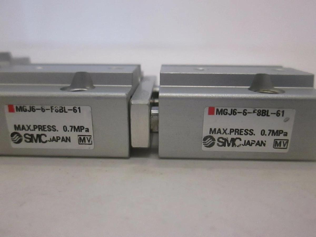 Used SMC, Mini Guide Rod Cylinder, MGJ10-5 (1) and MGJ6-6-F8BL-61 (2), Used