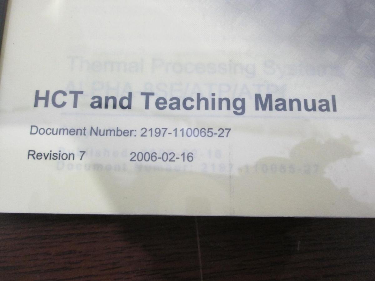 TEL Tokyo Electron, ALPHA-8SE/ATP/ATPf, HCT and Teaching Manual, New