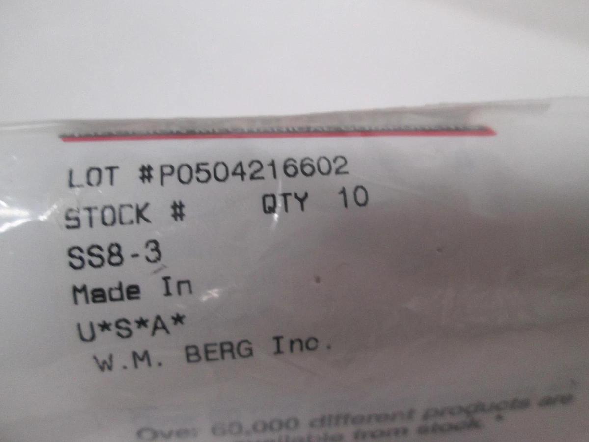 Berg, SS8-3, New, Lot of 116
