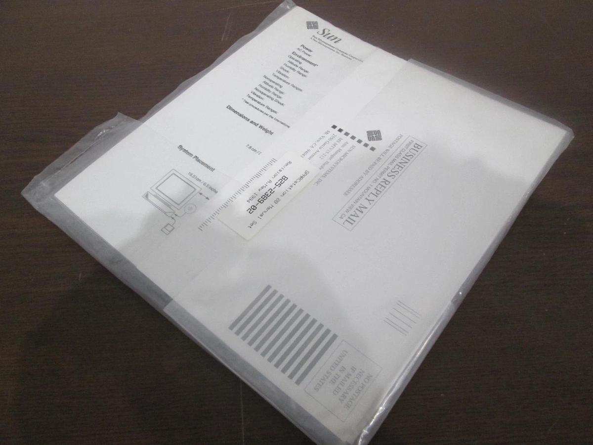 Used Sun, SPARCstation 20 Manual Set, 825-2389-02, REV A, New