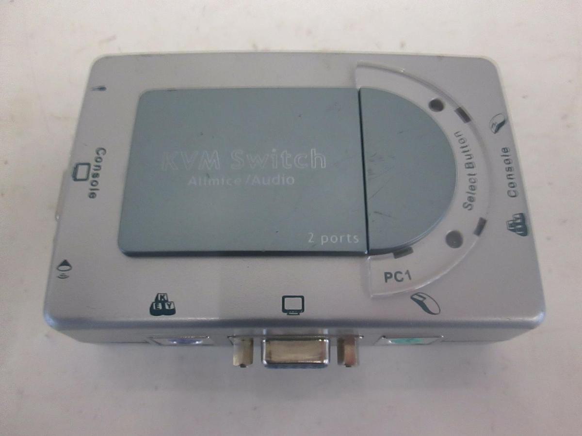 Used 2 Port PS2 Allmice KVM Switch with Audio, CS-A102A, Used