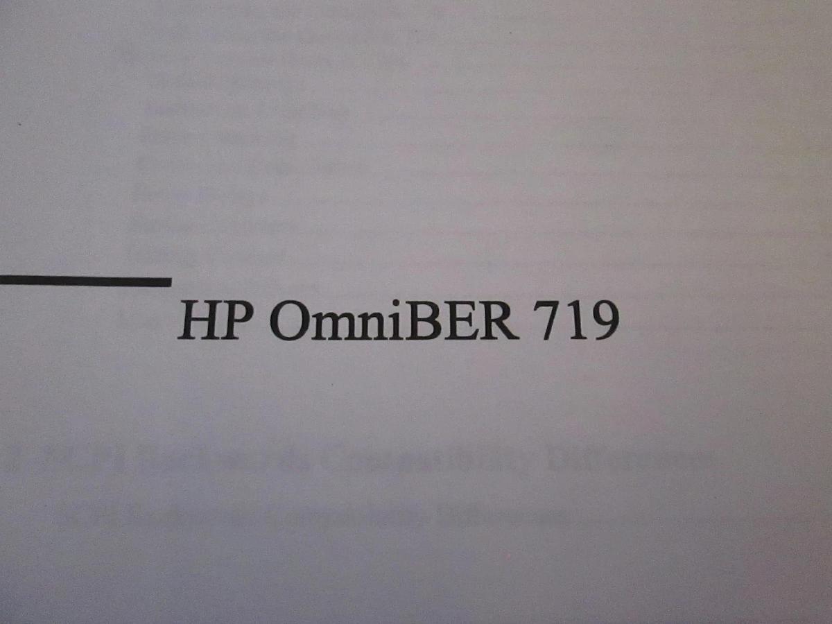 Used HP OmniBER 719 Remote Control Manual, Used