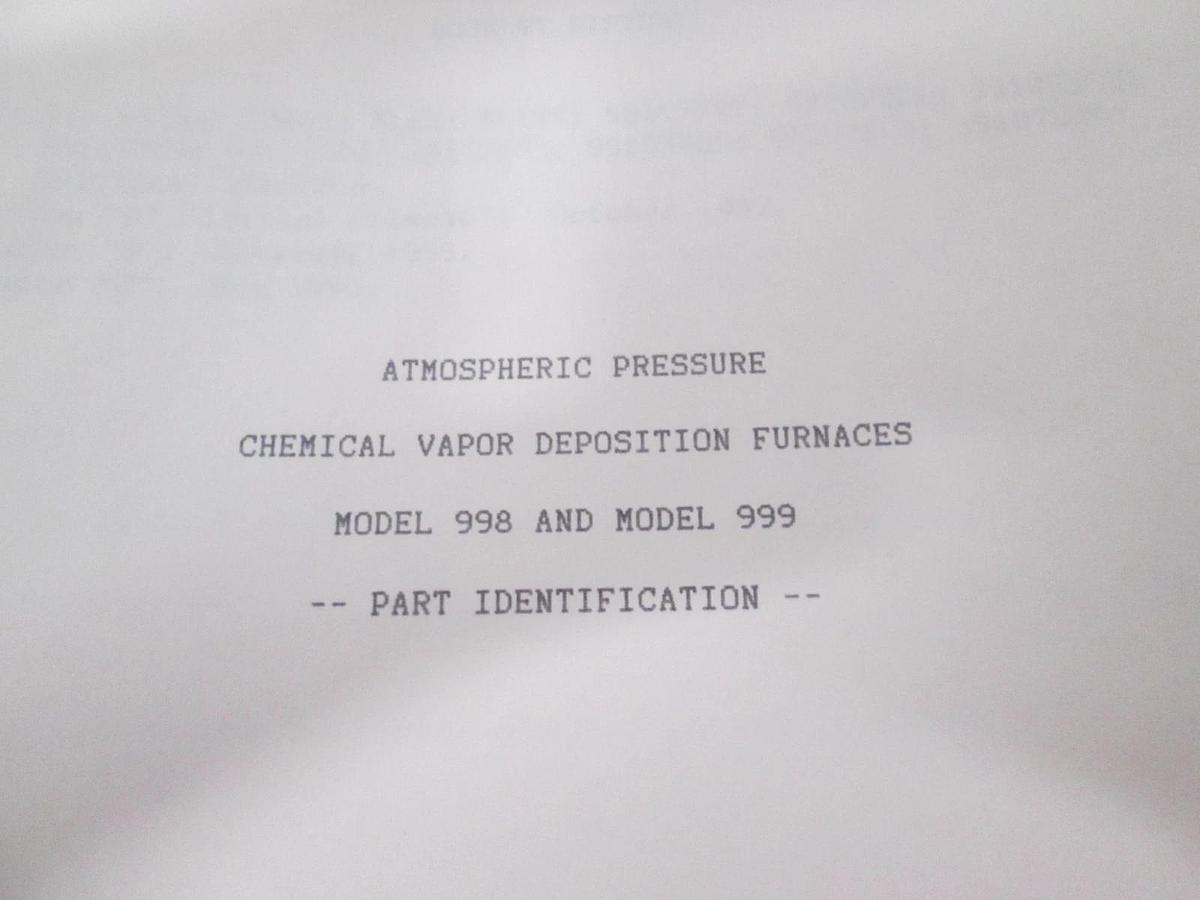 Used Watkins Johnson Chemical Vapor Despostion Furnaces, 998, Used