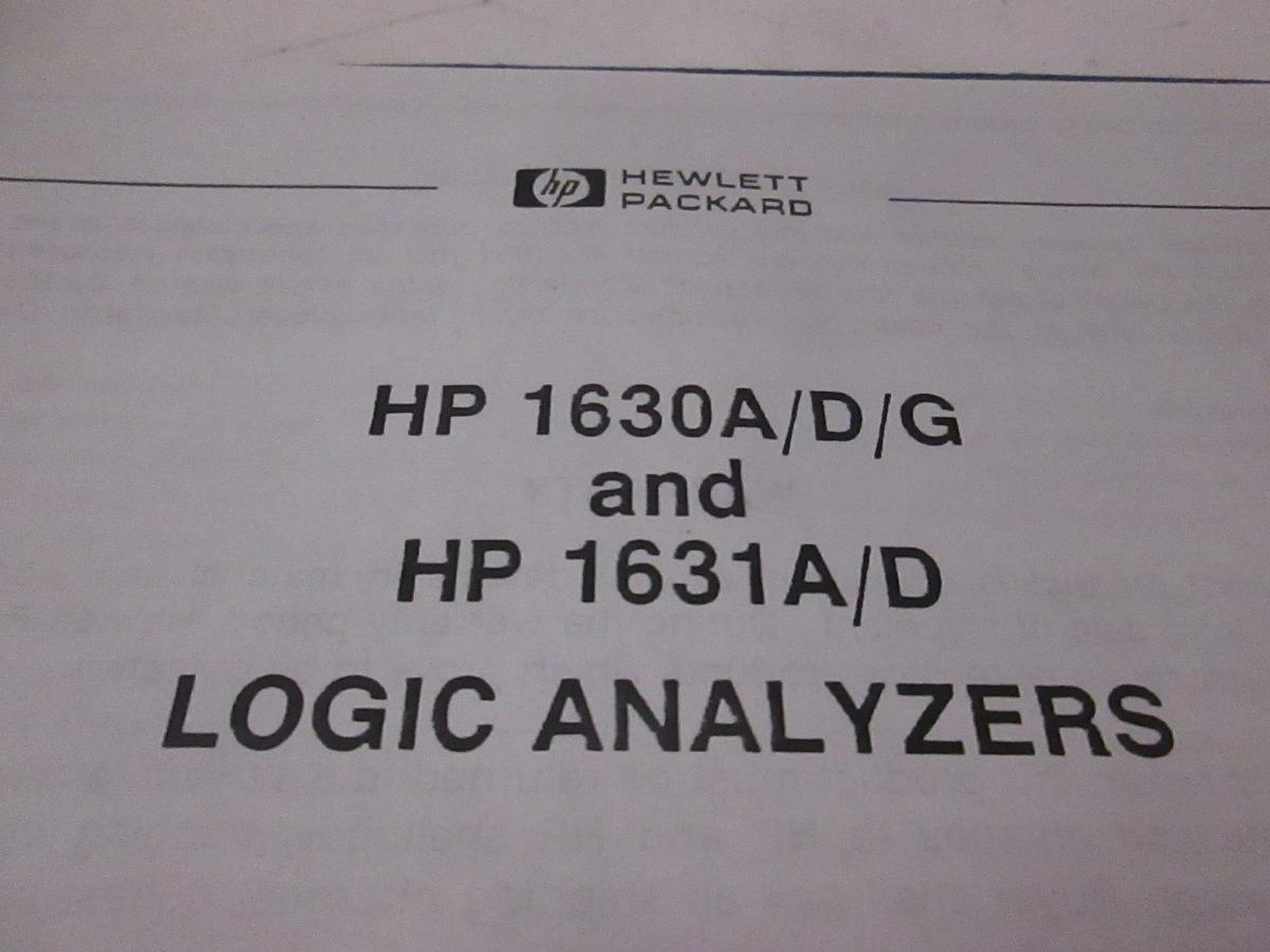 Used HP 1630A/D/G and 1631A/D Logic Analyzers Manual, Used