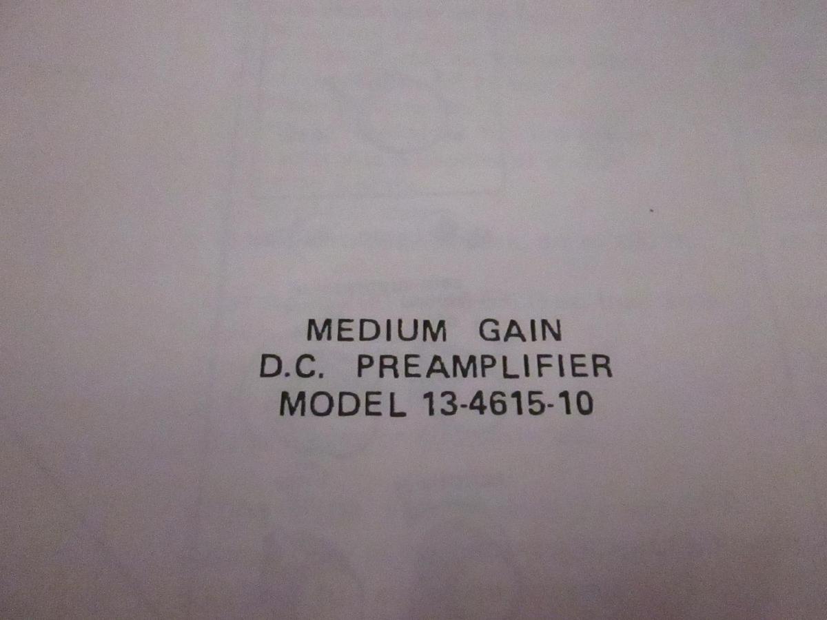 Used Gould Medium Gain D.C. Preamplifier Model 13-4615-10 Manual, Used