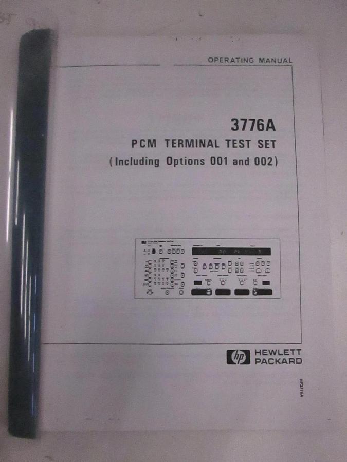 Used HP 3776A PCM Terminal Test Set Operating Manual, Used