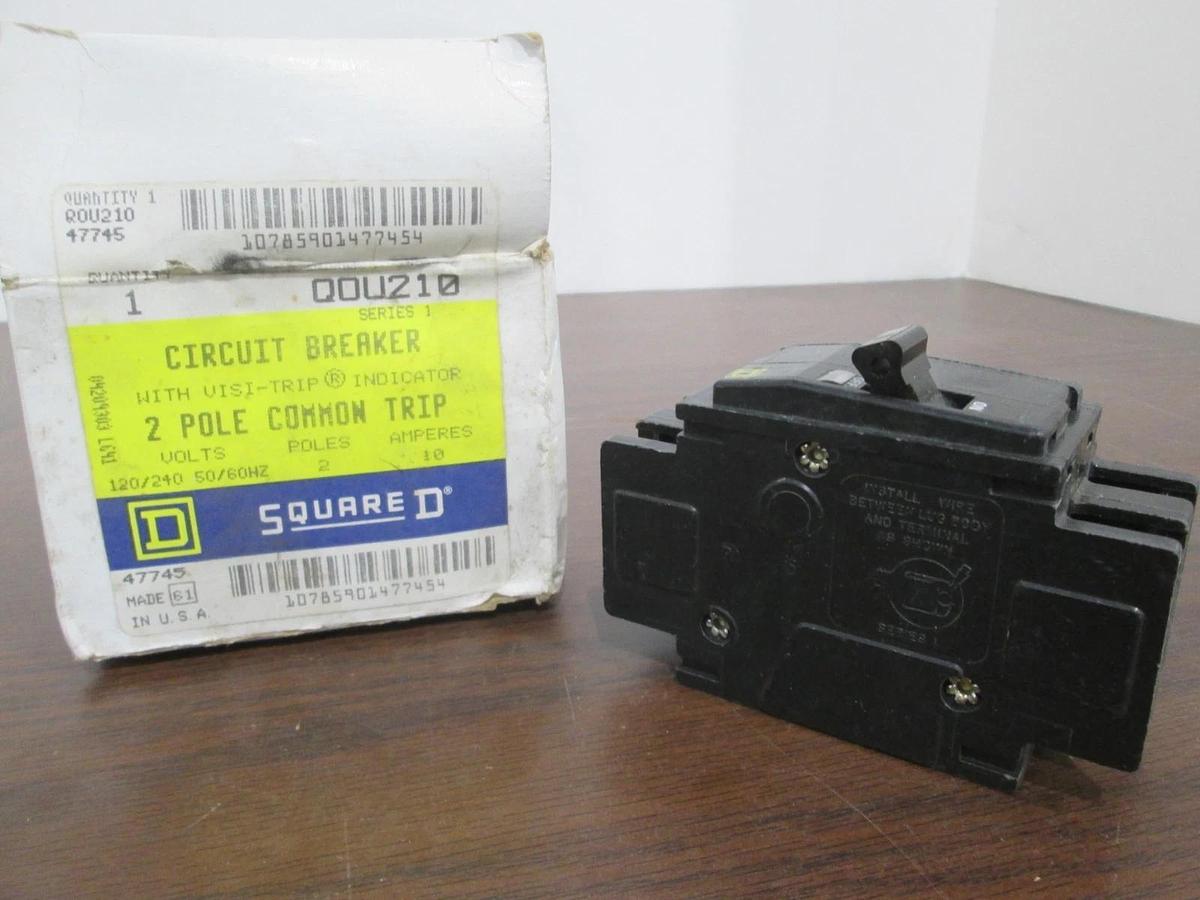 Square D, QOU210, 2 Pole, 10A, Circuit Breaker, New