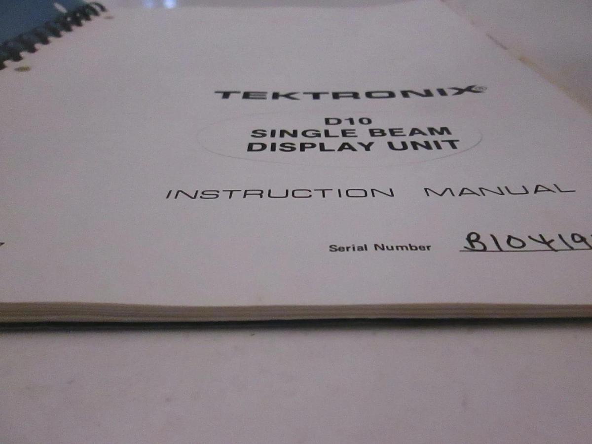 Used Tektronix D10 Single Beam Display Unit Instruction Manual, Used