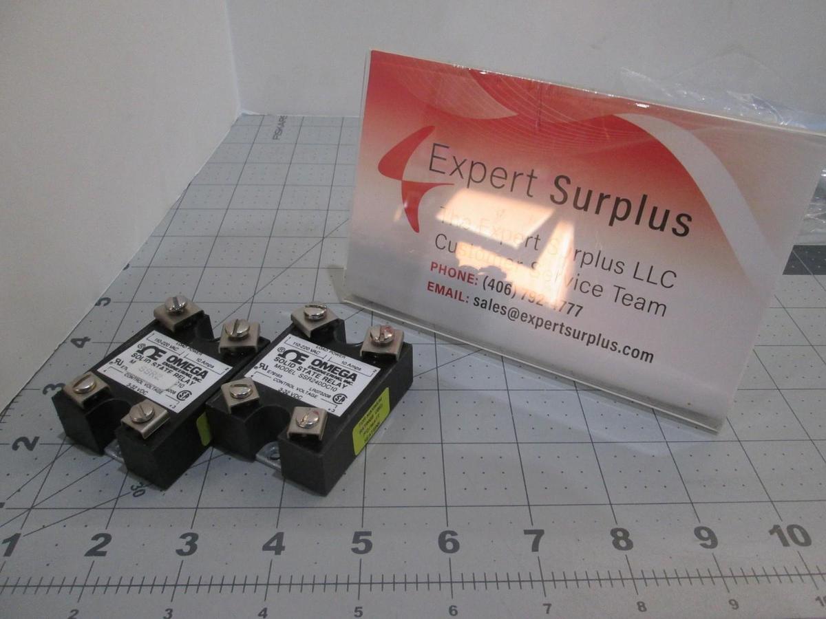 Used Omega, Model SSR240DC10, Solid State Relay, Used, Lot of 2
